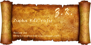Zupka Károly névjegykártya